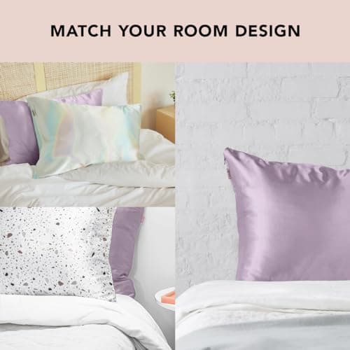 Kitsch Satin Pillowcases - Standard, Aura & Standard, Lavender 9