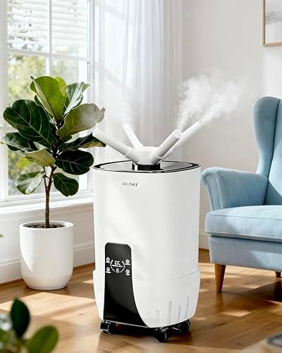Humidifier large room 16L/4.2Gal - AILINKE Whole house Humidifier for Home 2000 sq.ft. with 3 Atomizers, Ultrasonic Cool Mist Humidifiers for Bedroom with Extension Tube, White