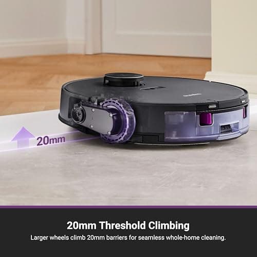 Eureka E20 Evo Plus Robot Vacuum and Mop Combo, 10,000Pa Suction Robot Vacuum Cleaner Bagless Self-Emptying Station, 45-Day Capacity Anti-Hair-Tangling Side Brush Mop Lifting App Control LiDAR Nav 7