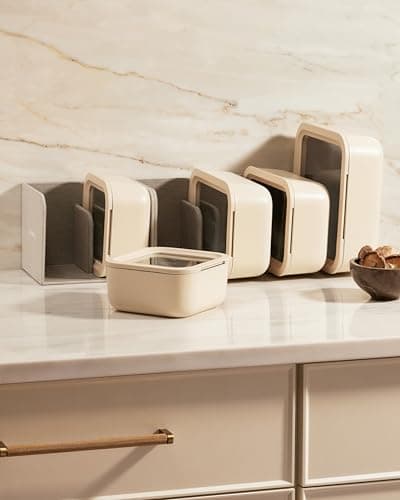 Caraway 13pc Glass Food Storage Container Set - Easy to Store, Non Toxic Lunch Box - with Glass Lids - Includes Storage Organizer - Navy 7