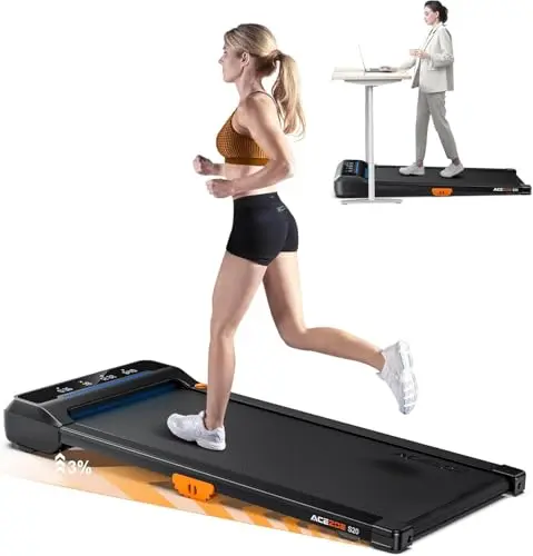 Acezoe Under Desk Treadmill for Home Office, 3 in 1 Walking Treadmill for Home, Portable Walking Running Machine, 265lbs Capacity, 2.5HP Low-Noise, APP/Remote Control
