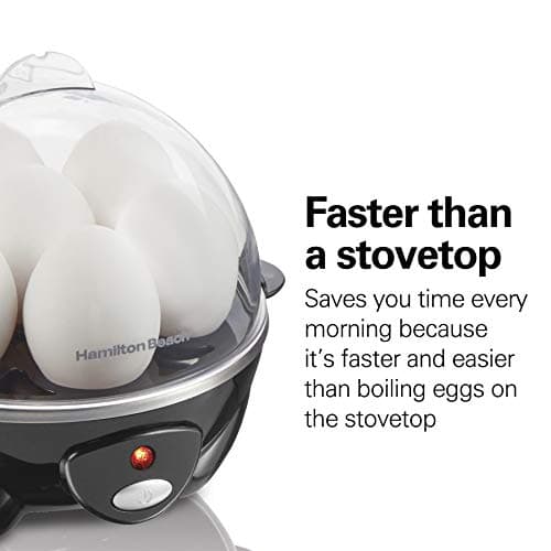 Hamilton Beach 3-in-1 Electric Egg Cooker for Hard Boiled Eggs, Poacher Eggs, Omelet Maker & Vegetable Steamer, Holds 7, Black (25507) 6