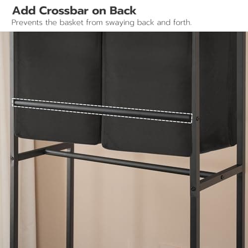 HOOBRO Laundry Sorter, Laundry Basket with Wheels, 52 Gal (198L) Rolling Laundry Hamper, 2 Tier Laundry Cart with 4 Removable Oxford Fabric Laundry Bags, Rustic Brown and Black BF71XY01 9