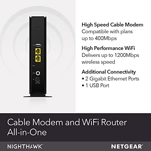 NETGEAR Cable Modem with Built-in WiFi Router (C6230) - Compatible with All Major Cable Providers incl. Xfinity, Spectrum, Cox - for Cable Plans Up to 400Mbps - AC1200 WiFi Speed - DOCSIS 3.0 2