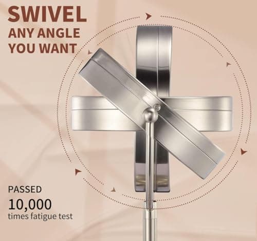 Professional 8.5" Large Lighted Makeup Mirror with Brighter Lights, 1X/10X True HD Magnifying Mirror with 3 Color Dimmable Lights, 90 Shadowless LEDs, 360°Swivel Seamless Vanity Mirror, Pearl Nickel 8