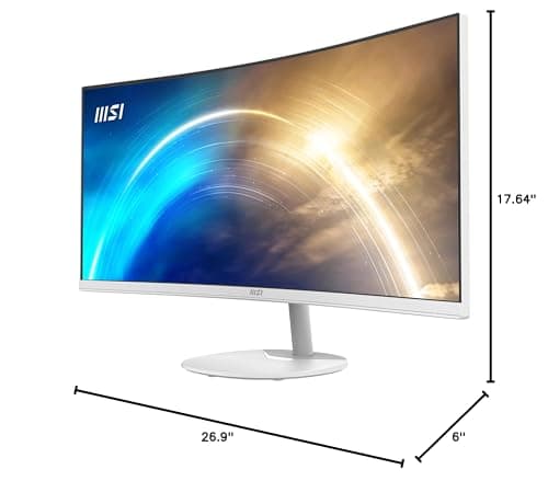 msi PRO MP341CQW 34-inch VA 3440 x 1440(UWQHD) Computer Monitor, 100Hz, Free-Synch, HDMI, DisplayPort, VESA Mountable, Speaker, 1ms, White 8