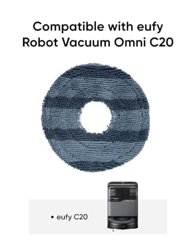 eufy Robot Vacuum Omni C20 with All-in-One Station,3.35-Inch Ultra-Slim Body 2-Pack Vacuum Mop Replacement Pads 9