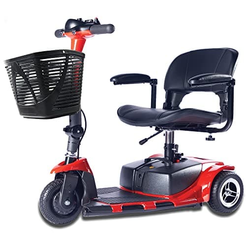 Zipr Roo 3 Wheel Mobility Scooter - Electric Powered Mobile Wheelchair Medical Aid - Folding Collapsible Compact for Travel, Seniors, Adults - Long Range Battery with Charger Basket Included