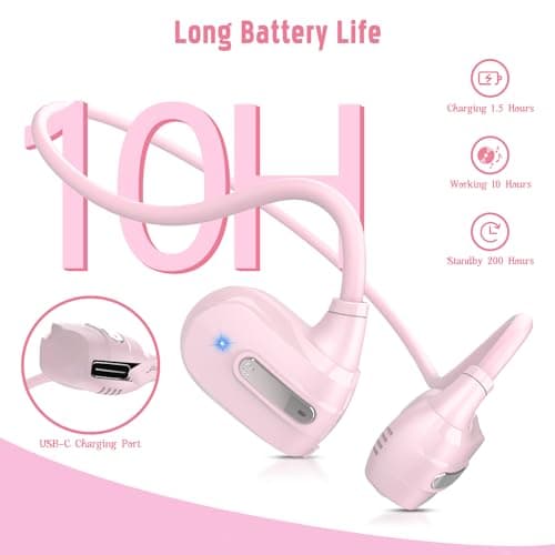 BANIGIPA Kids Headphones, Open Ear Headphones Comfortable for Teens Child Boys Girls, Wireless Bluetooth 5.4 Headset w/Mic for School/Tablet/Travel, 13g Ultra-Light, Protect Hearing, 10H Playtime 6