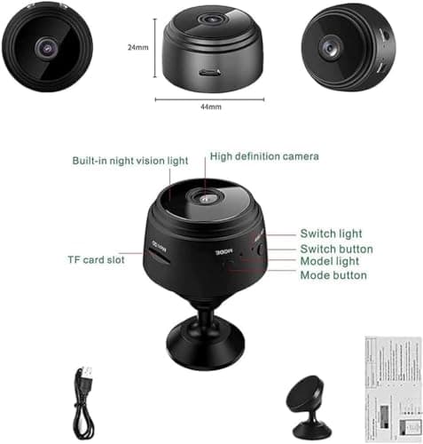 Magnetic Mini Security Camera 2024 Upgraded, Security Camera 120 Days Standby Battery Life, Mini 1080p HD Wireless Magnetic Security Camera, House Camera with Motion Detection Night Vision (5pcs) 9