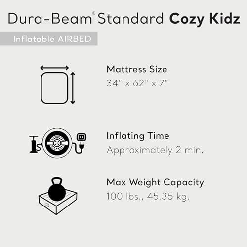 Intex 66803EP Cozy Kidz Inflatable Airbed: Fiber-Tech – Velvety Soft Surface – Carry Bag Included – Color May Vary – 34.5" x 62" x 7" 6