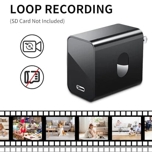 QETATIY 2.4G/5G WiFi Security Camera, 4K Body Camera Charger, Nanny Cam with 160° Wide Angle, Night Version, Motion Detection, Mini Cameras for Home Security 6