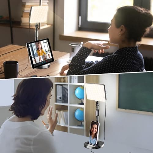 2-Pack LED Video Light with Stand, Home Studio Back Lights, Photo Lights with Color Filters for Close Photography Lighting YouTube Video Recording, Desk Game Steaming 7
