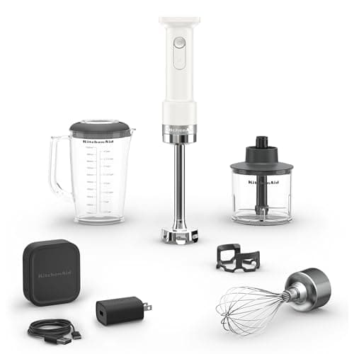KitchenAid Go Cordless Hand Blender with Accessories - Battery Included, KHBRV75, Porcelain White