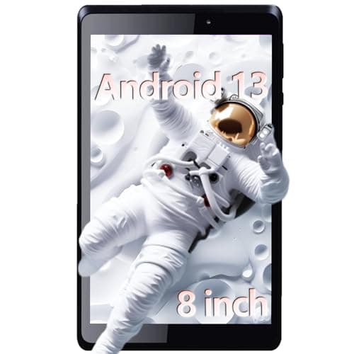 8 inch Android 13 Tablet 2024 Release, 4GB RAM 32GB ROM, 1280x800 HD IPS Eye-Care Touchscreen, 512GB Expandable, 5000mAh Battery, Quad-Core Tablet PC for Students Adults Business Entertainment - Black