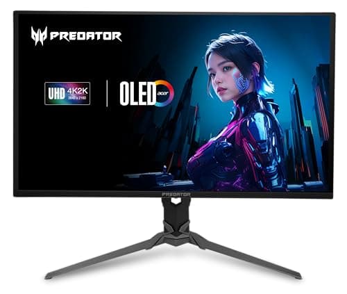 acer Predator Gaming Monitor | 31.5" UHD 3840 x 2160 OLED | AMD FreeSync Premium Pro | 240Hz | 0.03ms | VESA DisplayHDR True Black 400 | DCI-P3 99% | Display Port 1.4 & 2 x HDMI 2.1 | X32 X2bmiiphx
