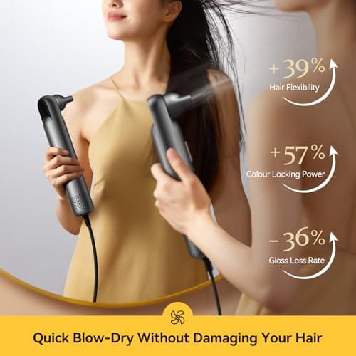 Hair Dryer, Travel Hair Dryer Professional 110K RPM Portable Blow Dryers for Women High-Speed Ionic Diffuser Compact Hairdryer with Nozzle Fast Drying Thermo-Control Blowdryer Home Hotel Business Trip 7