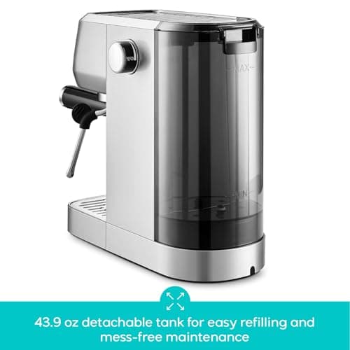 CASABREWS 3700 Essential Espresso Machine 20 Bar, Stainless Steel Cappuccino & Latte Machine with Steam Frother for Home, 43.9oz Water Tank, Coffee Gift for Women & Men, Silver 6