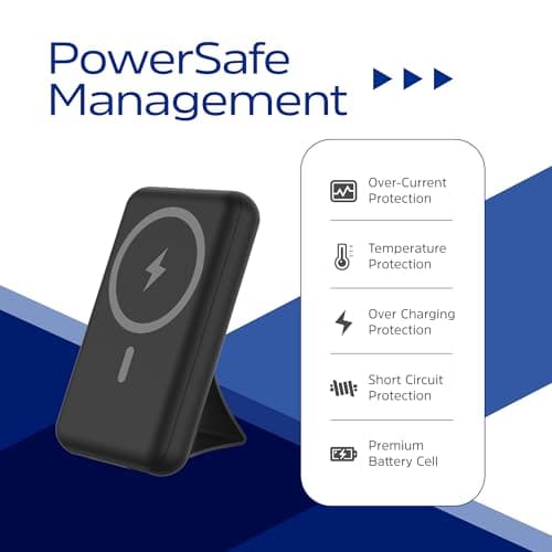 Energizer 10,000mAh Magnetic Wireless Power Bank with Foldable Stand15W Wireless & 22.5W USB C PD Fast Charging Portable Battery Pack for iPhone 16/15/14/13/12 Series, iPad, Samsung_QM10002PQ 8