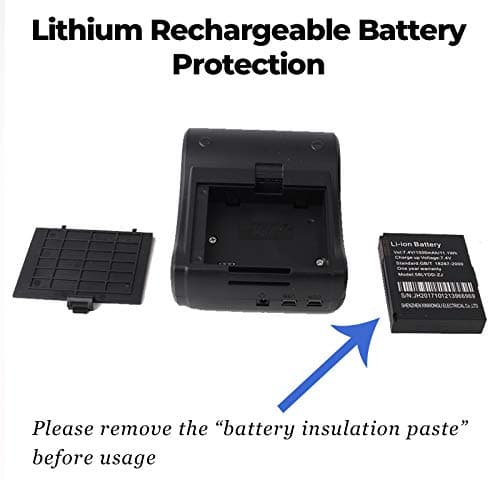 MUNBYN POS Receipt Printer, 58mm Receipt Printer, 2.28inch Wireless Portable Mobile Mini Bluetooth Thermal Printer, Compatible with Android Windows for Small Business, Not-Square, NOT-iOS 9