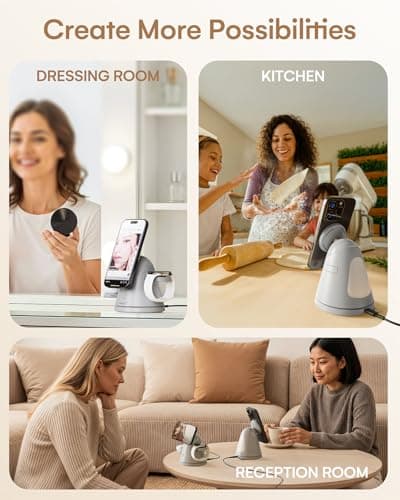 ZEEHOO 3 in 1 Charging Station for Apple Devices,Qi2 Mag-Safe Charger Stand&Light,Fast Wireless Charging Station for iPhone 17/16/15/14/13/12&AirPods&iWatch&Pixel 10& Samsung Galaxy Watch-30W Adapter 9