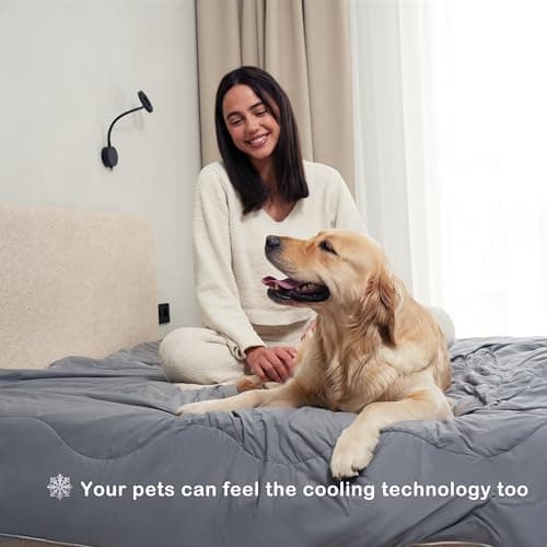 ACCURATEX Cooling Comforter Queen/Full Size, Q-max>0.45 Arc-Chill Cooling Blanket for Hot Sleepers, Lightweight Cool Blankets for Night Sweats, Silky Breathable Summer Cool Comforter,Grey(90"x90") 9