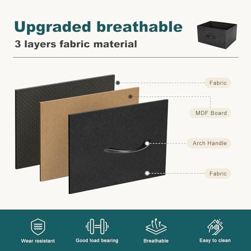 Atilioo Dresser for Bedroom with 9 Drawers, Anti-Tip Tall Fabric Chests Storage Organizer Tower Furniture with Wooden Top Metal Frame for Clothes, Closet, Living Room, Hallway, Entryway 6