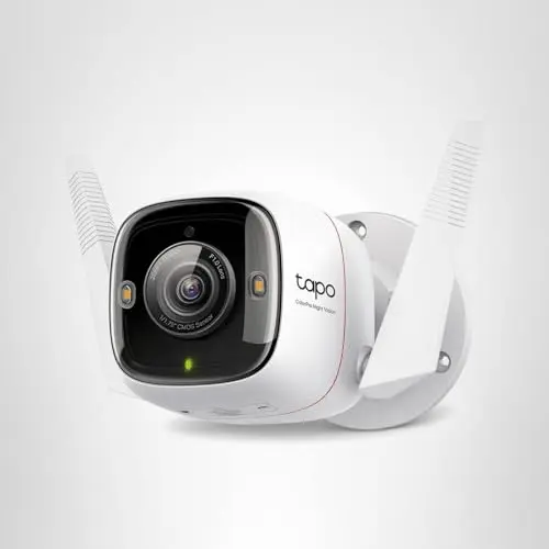 Tapo ColorPro Wi-Fi Outdoor Camera | Plug-in | Daylight Clarity at Night | 2K QHD | Person/Pet/Vehicle Detection | Local/Cloud Storage | 127° FOV | Built-in Siren C325WB 11
