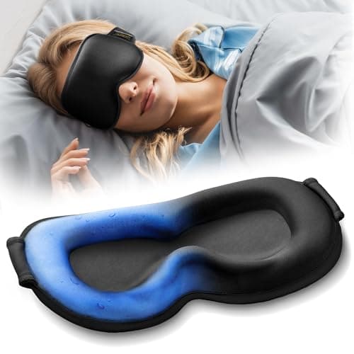 3D Weighted Cooling Gel Eye Mask for Sleeping, 6oz Gel-Weighted Sleep Mask, 100% Blackout, Gentle Pressure & Cold Relief for Migraine, Headache, Ice Cold Gel for Puffy Eyes, Eye Care, Women Men