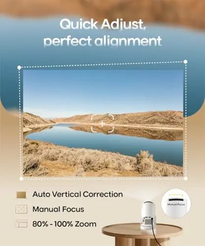 Magcubic 2026 Upgraded HY300PRO Mini Projector with WiFi and Bluetooth, Portable Projector 4K Support, Auto Keystone, 180 Degree Rotation, Smart Proyector for Home Outdoor 5