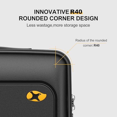 MGOB Carry-On Luggage 22" x 14" x 9" Airline Approved 20" Spinner Wheels Travel Suitcase with TSA Lock Hardside Luggage (Black) 6