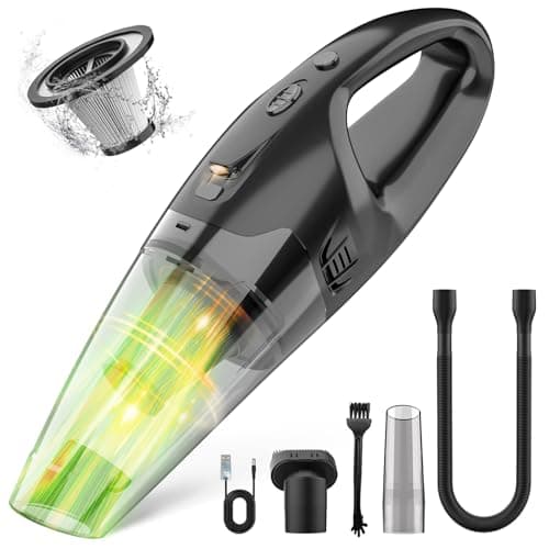 BSRCO Handheld Vacuum Cordless | Car Vacuum Portable Cordless 650mL Washable Dustbin | 25-Min Runtime Rechargeable Hand Held Vacuum 8000Pa Powerful Suction