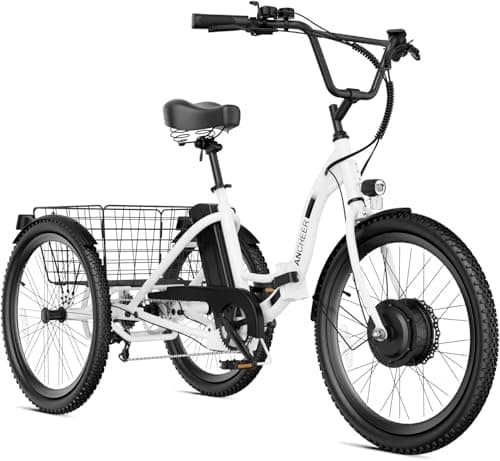 ANCHEER 26'' Electric Bike for Adults, Peak 750W Electric City Bike with 48V/374Wh Battery, Up to 55Miles Step Through Commuter Ebike/Electric Bicycle with Basket, LCD Display, UL2849