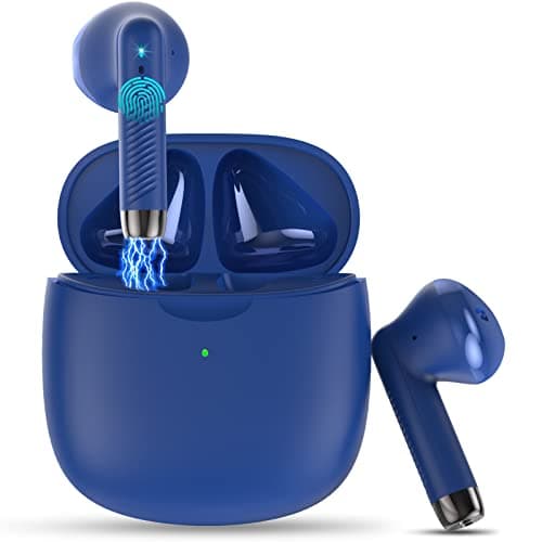 Wireless Earbuds, Bluetooth 5.4 Earbuds Stereo Bass, Bluetooth Headphones in Ear Noise Cancelling Mic, Earphones IP7 Waterproof Sports, 32H Playtime USB C Charging Case Blue Ear Buds for Android iOS