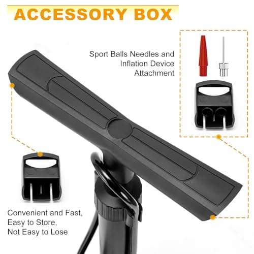 Hycline Bike Floor Pump with Gauge: 160 PSI High Pressure Bicycle Pumps - Durable Air Pump Fits Presta & Schrader Valve - Inflator for Road MTB Tire, Ball, Balloon, Inflatables - Black 5