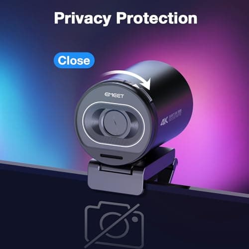 EMEET S600 4K Webcam with Tripod for Streaming - Sony 1/2.55'' Sensor, PDAF Autofocus, 1080P@60FPS, 2 Noise Reduction Mics, Built-in Privacy Cover, 73° FOV, Streaming Webcam for Product/Game/Beauty 8