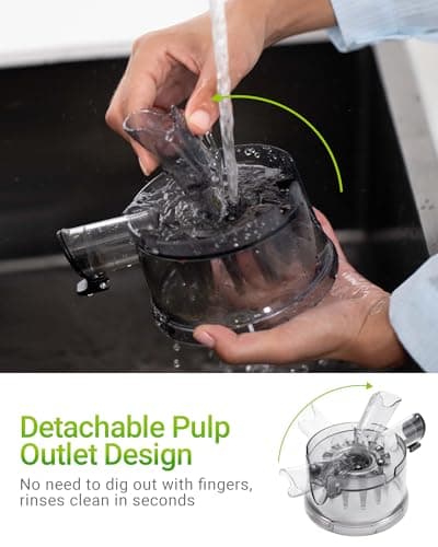 TUUMIIST Cold Press Juicer Machines 6.5'' Large Feed Chute for Whole Fruits & Vegetables, High Juice Yield, Easy to Clean 7