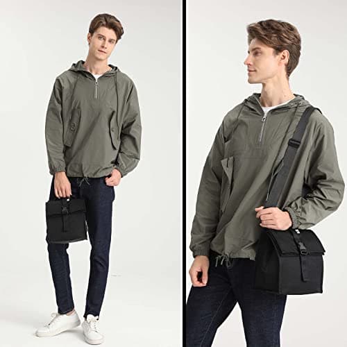 SUNNY BIRD Insulated Lunch Bag Rolltop Lunch Box Tote Lunchbox Bag for Women, Men, Adults and Teens (Green) 5