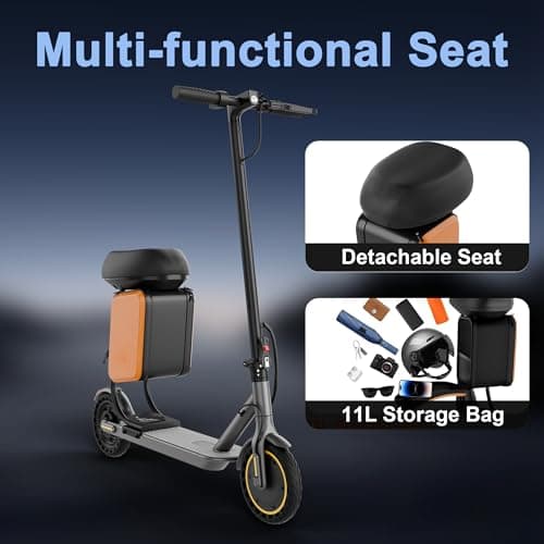 WTRHXA Electric Scooter Adults with Dual Suspensions, 350W/500W Motor, 19/22 Mph Speed, 23-31 Miles Ranges, 8.5"/10" Solid Tire, Folding E-Scooter Adult 7