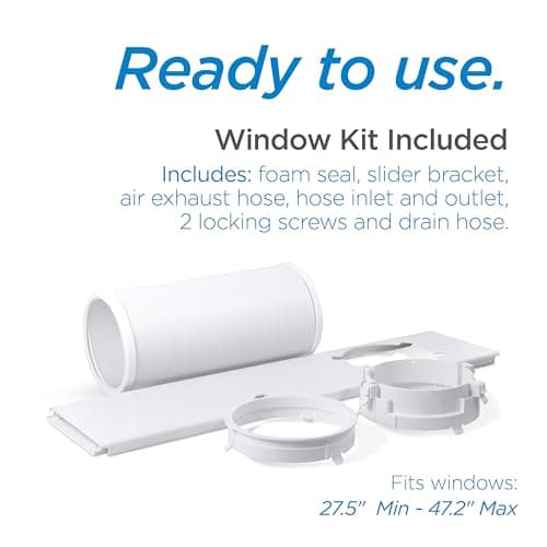 BLACK+DECKER Smart Portable Air Conditioner,12,000 BTU, for Rooms Up To 550 Sq. Ft., Portable AC with Inverter Compressor & Window Kit, BPACT08NM, White 6