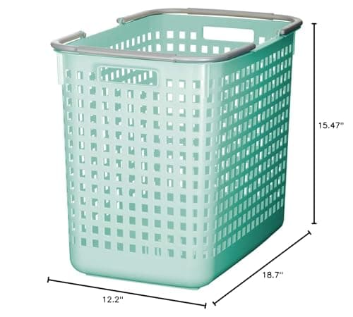 Like-it │SCB-5 │Daily use inside or outside. Movable handles make it easy to carry around. | Portable large basket for kitchen, laundry and kids room. | 18.7 x 12.2 x 15.47" | Mint blue | 10.57 gal 8