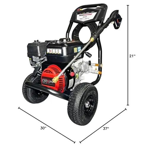 Simpson 3400 PSI Gas Pressure Washer, 2.5 GPM Residential Power Washer, Cold Water, 25' Hose, Clean Machine, 49-State Compliant (CM61083) 19