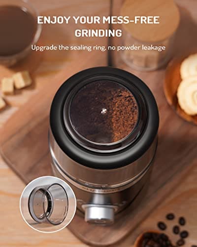 SHARDOR Electric Super Silent Blade Coffee Grinder, Timed Grind Control Rotary Knob, Adjustable Coarse to Fine for Coffee Beans, Spices & Herbs, with 1 Removable Stainless Steel Bowl, Black 5
