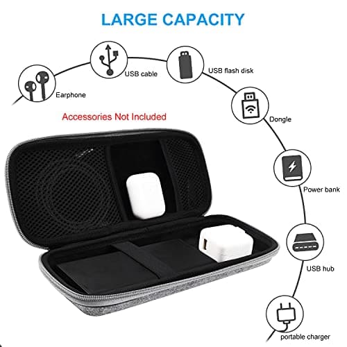 SKYNEW Powerbank Hard Travel Case Compatible RAV Power 26800/20100/20000mAh, Anker Power Core 26800mAh/ PowerCore +26800mAh, ROMOSS 30000mAh, Miady Charger, Ekrist, Lab599 Tx500 Radio(Light Grey) 5
