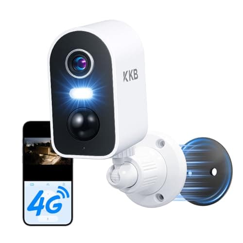 KKB 4G LTE Cellular Security Camera Magnetic, No WiFi Security Cameras Indoor Built-in SIM, 2K Wireless Outdoor Off-Grid Battery Camera Without Internet, AI Detection, Color Night Vision, 2-Way Audio