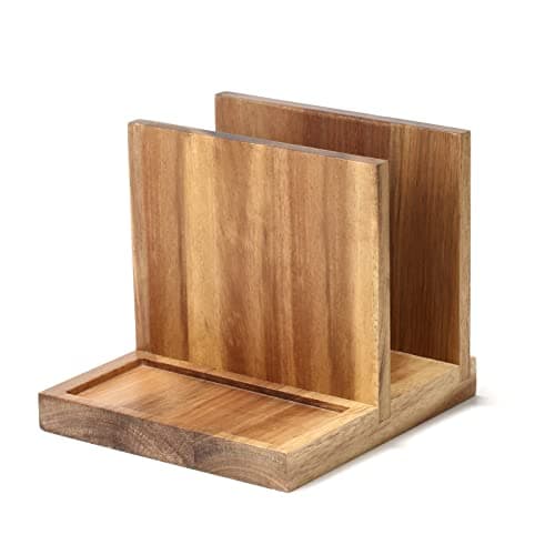 EVERBBKING Napkin salt pepper holder Wooden Napkin Holder for Salt and Pepper Shakers Caddy,Suitable for Kitchen, Restaurant, Bar, Office, Parties, Home Décor