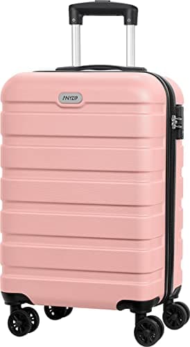AnyZip Luggage PC ABS Hardside Lightweight Suitcase with 4 Universal Wheels TSA Lock Carry-On 20 Inch Pink