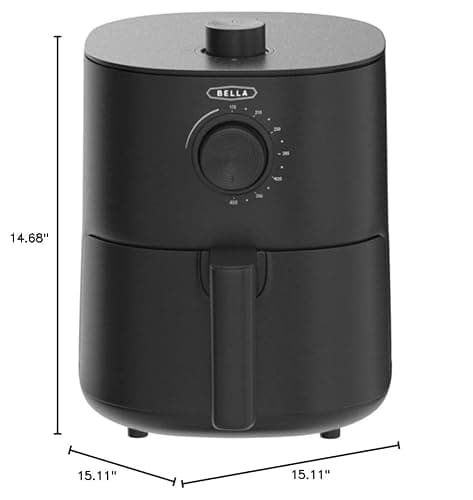 BELLA 2.9QT Manual Air Fryer, No Pre-Heat Needed, No-Oil Frying, Fast Healthy Evenly Cooked Meal Every Time, Removeable Dishwasher Safe Non Stick Pan and Crisping Tray for Easy Clean Up, Matte Black 7