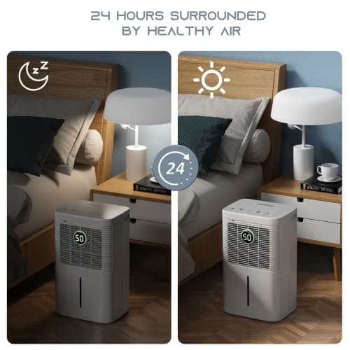 HOGARLABS 2000 Sq. Ft Dehumidifier for Home and Basements, 25 Pints Dehumidifier with Drain Hose for Continuous Drainage, Washable Filter, Anti-Spill Water Tank, Ideal for Bedroom, Bathroom, Office. 5