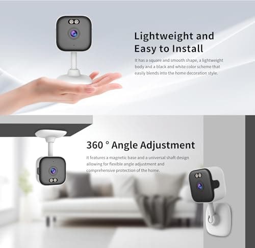 EVERSECU 5Ghz Wired WiFi Camera 2K, Indoor Home Security Cameras for Baby/Elder/Dog/Pet Camera with Phone app,24/7 SD Card Storage, Compatible with Alexa, Supports RTSP&ONVIF(4pack) 6